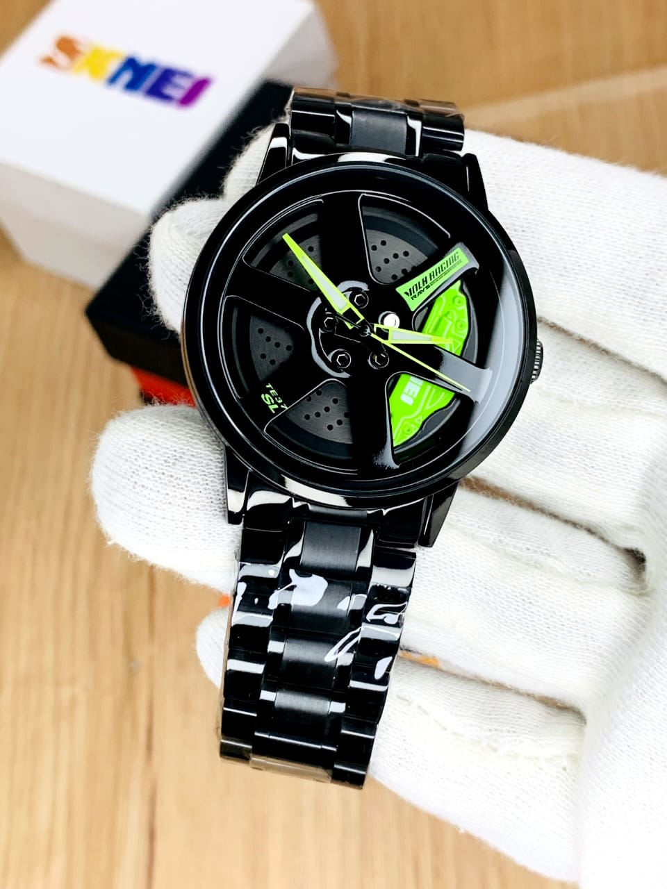 Wheel Rotating Watch ⌚ | Unique Car Rim Design 🚗 | Stylish & Durable